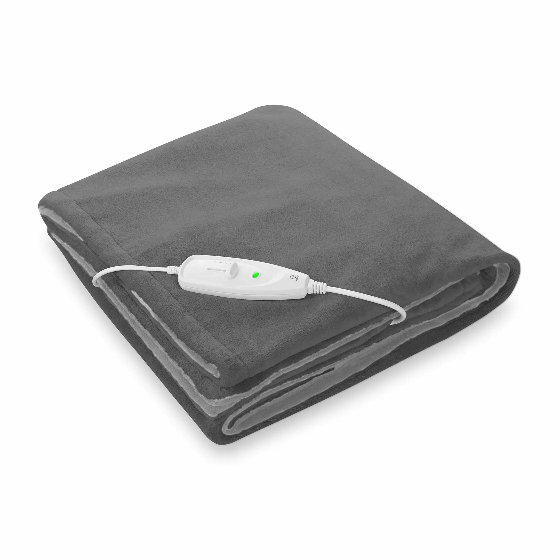 Medisana HDW Cuddly Heating Blanket, zmywalny, przytulny koc z automatycznym wyłączaniem, 4 ustawienia temperatury, 180 x 130 cm, dwukolorowy, odwracalny wygląd, szary - ciemnoszary