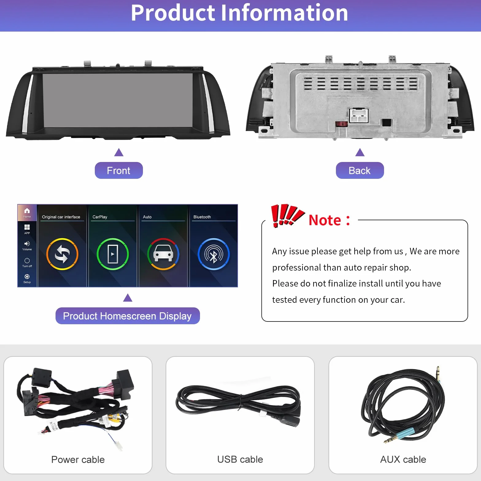 Road Top Radio samochodowe,10,25 cala Ekran dotykowy Carplay dla BMW 5 serii F10/F11 2010-2011 rok z systemem CIC, obsługa bezprzewodowego Carplay/Android Auto/Mirrorlink/Nawigacja