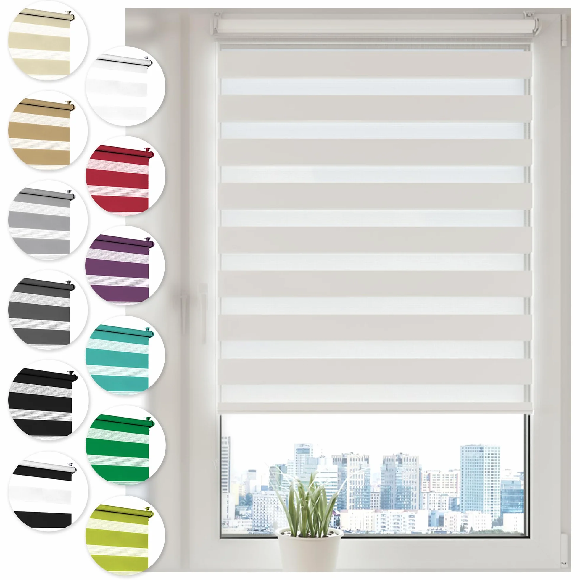 Sonello Klemmfix Roleta podwójna dzień/noc 55 x 150 cm biała