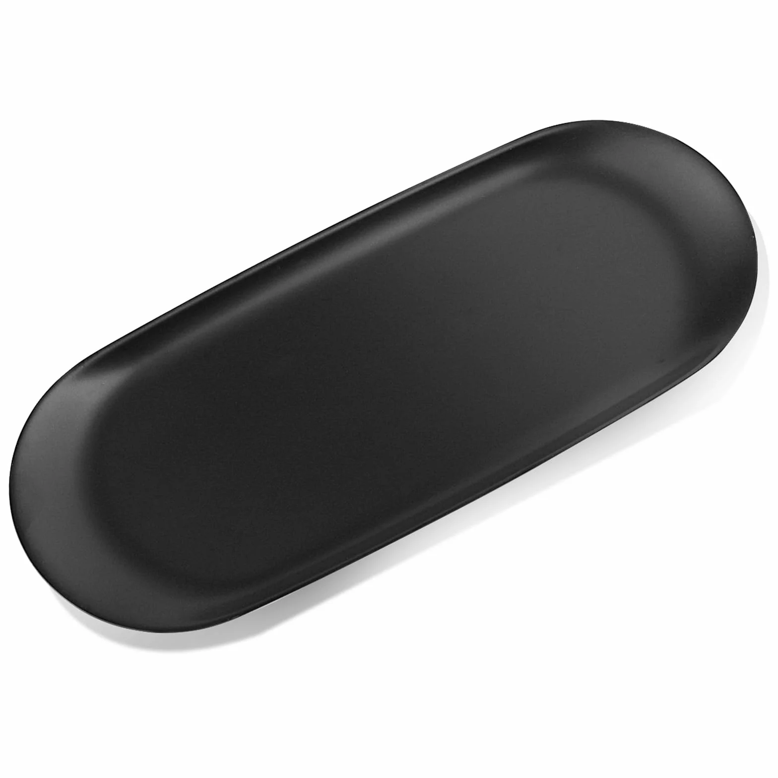 Dekoracyjna tacka ze stali nierdzewnej owalna 30x12 cm czarna do serwowania ciasta