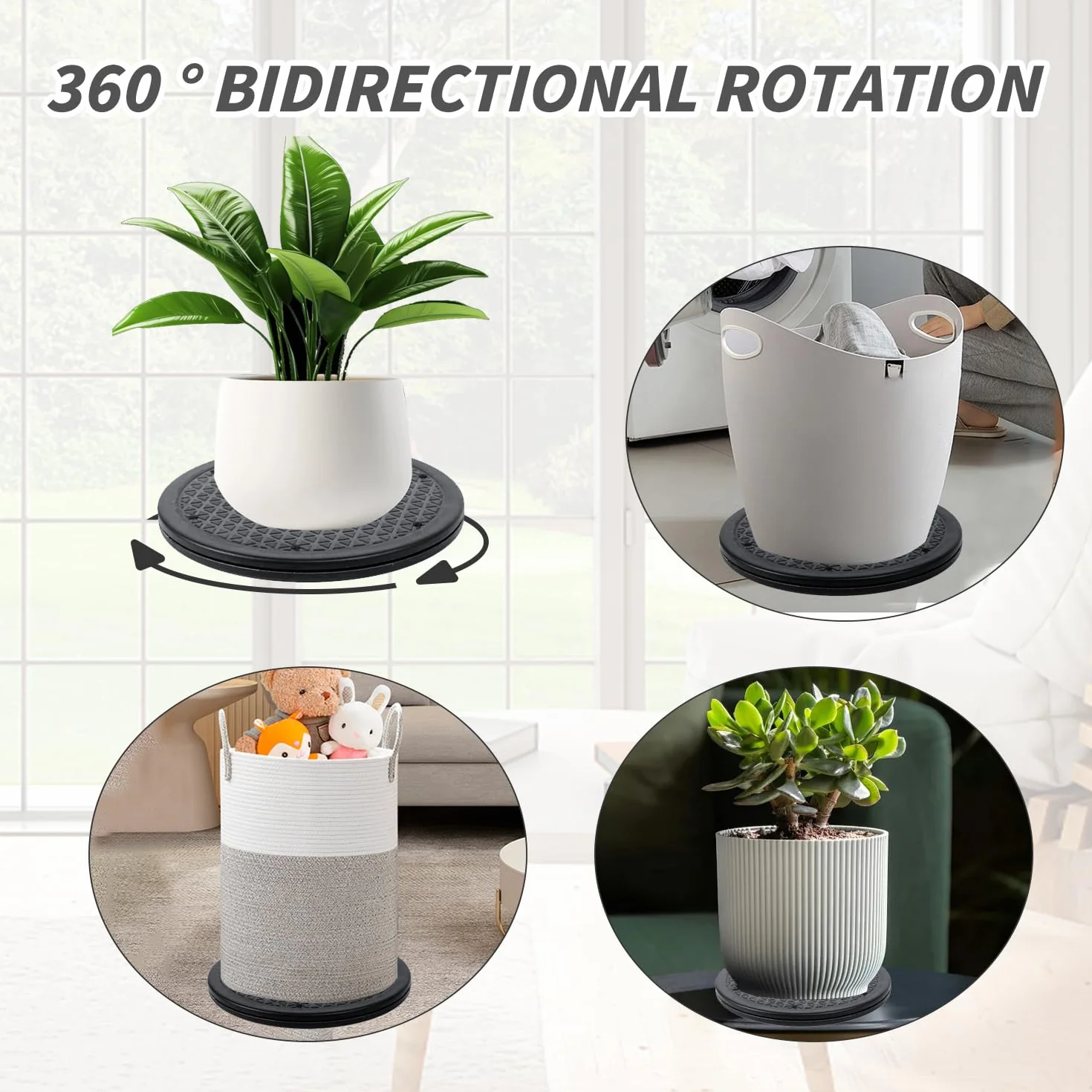 Obrotowa platforma 25 cm, stalowe łożyska kulkowe, 360 stopni, czarna