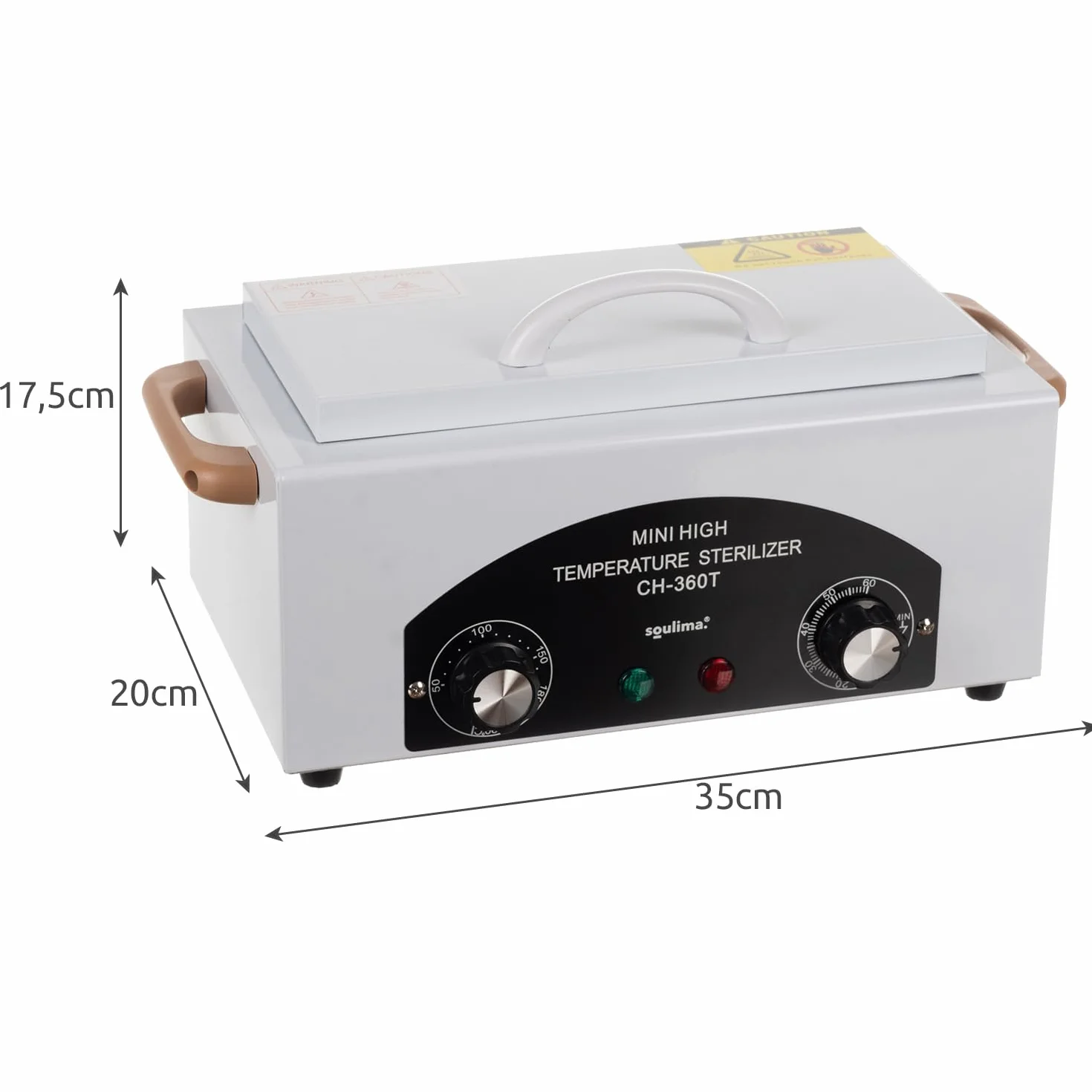 Sterylizator gorącego powietrza, sterylizator na suche ciepło, wysoka temperatura, 300 W, dezynfekcja narzędzi do 220°C, timer, wyświetlacz LED, stal nierdzewna 22938