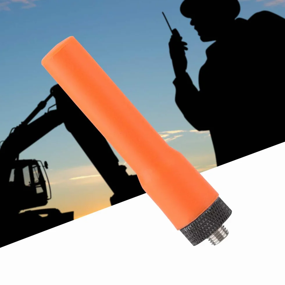VHF/UHF 2.15 DBI BNC Żeńska Antena o Wysokim Wzmocnieniu, SMA Żeńska o Podwójnej Częstotliwości - Miękka i Elastyczna w Kolorze Pomarańczowym do Walkie Talkie