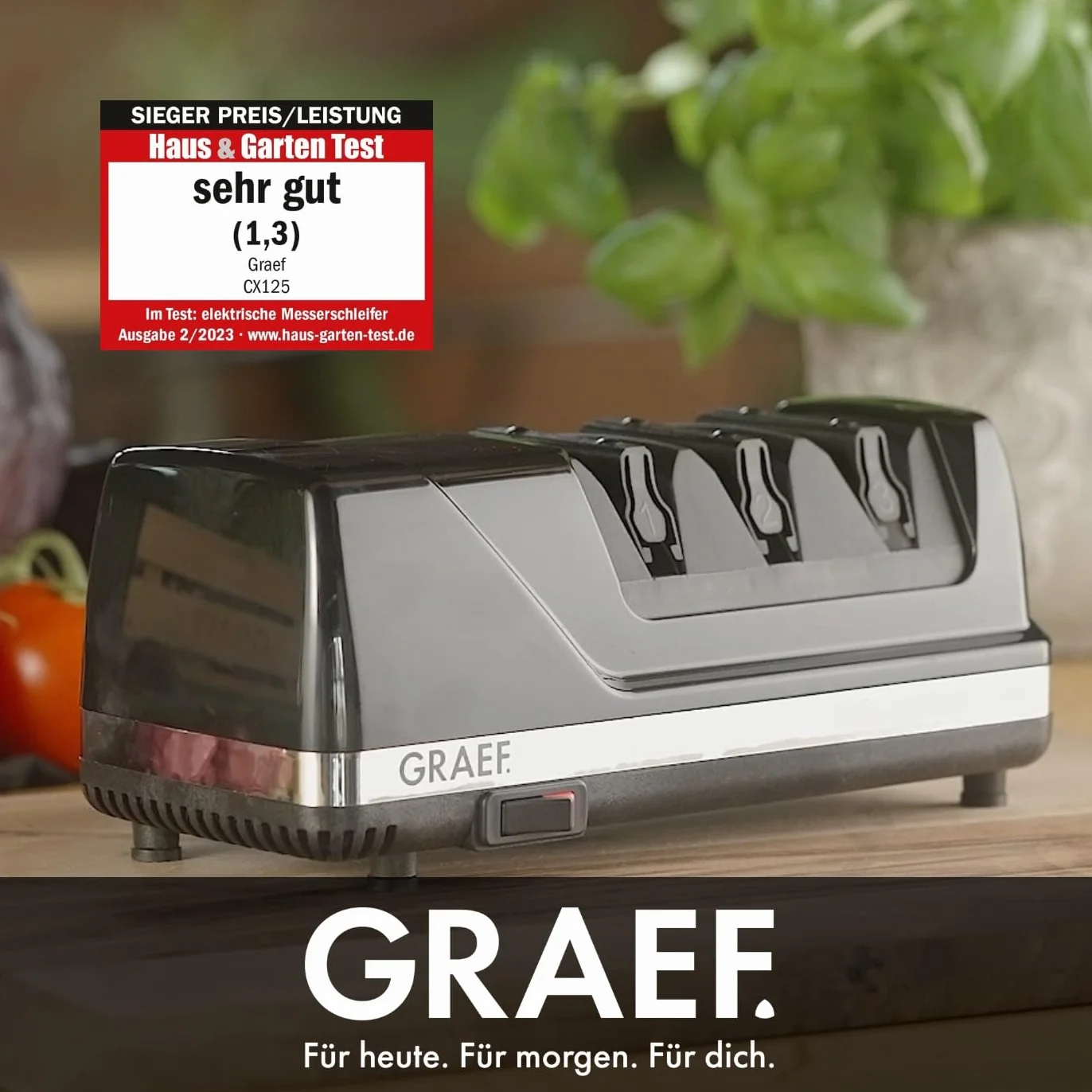 Graef Ostrzałka do noży CX125 kąt szlifowania 15° czarna