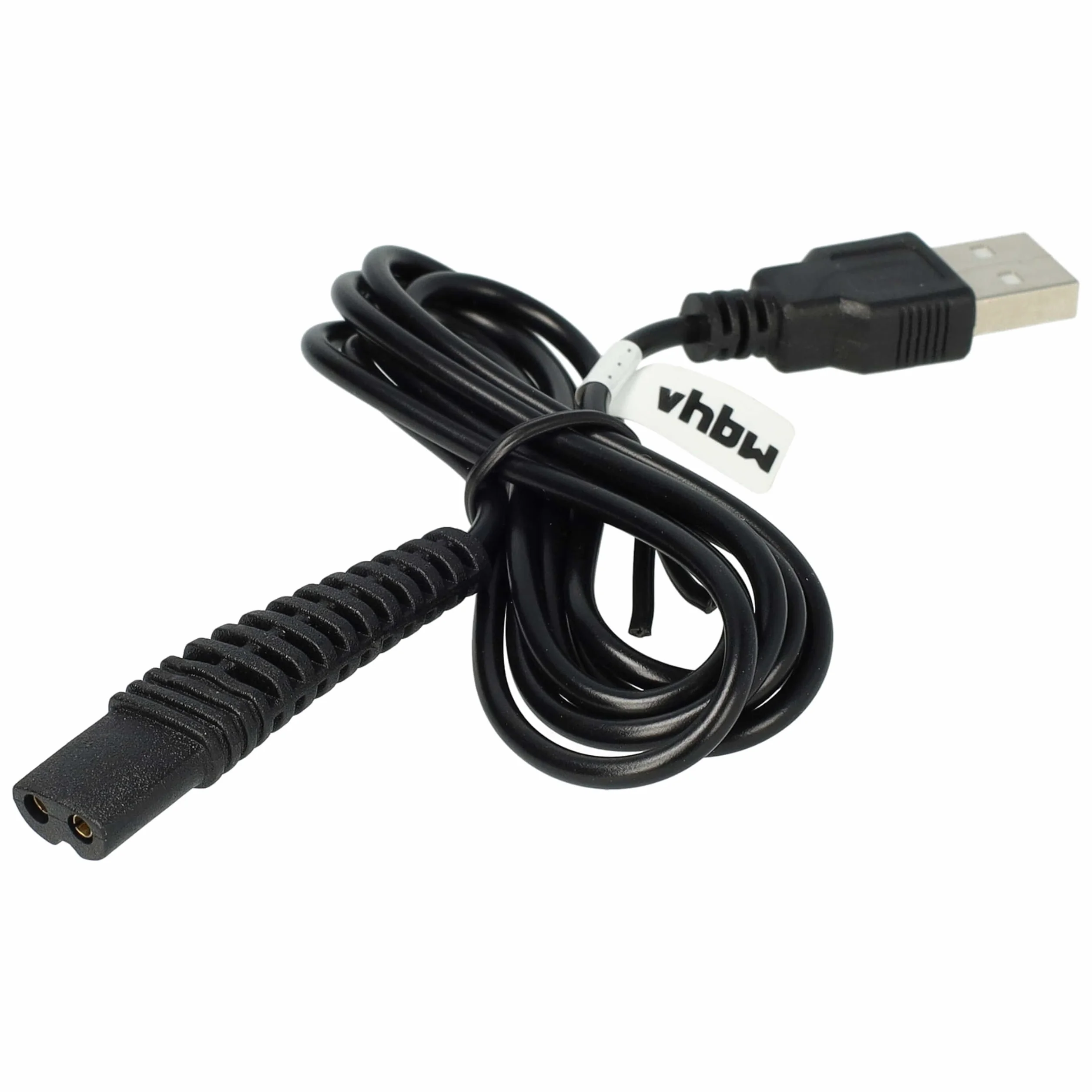 vhbw Kabel do ładowania kompatybilny z golarką Braun CoolTec CT2CC, CT2S, CT3CC, CT4CC, CT4S, CT5CC, CT6cc - kabel zasilający, 120 cm, czarny