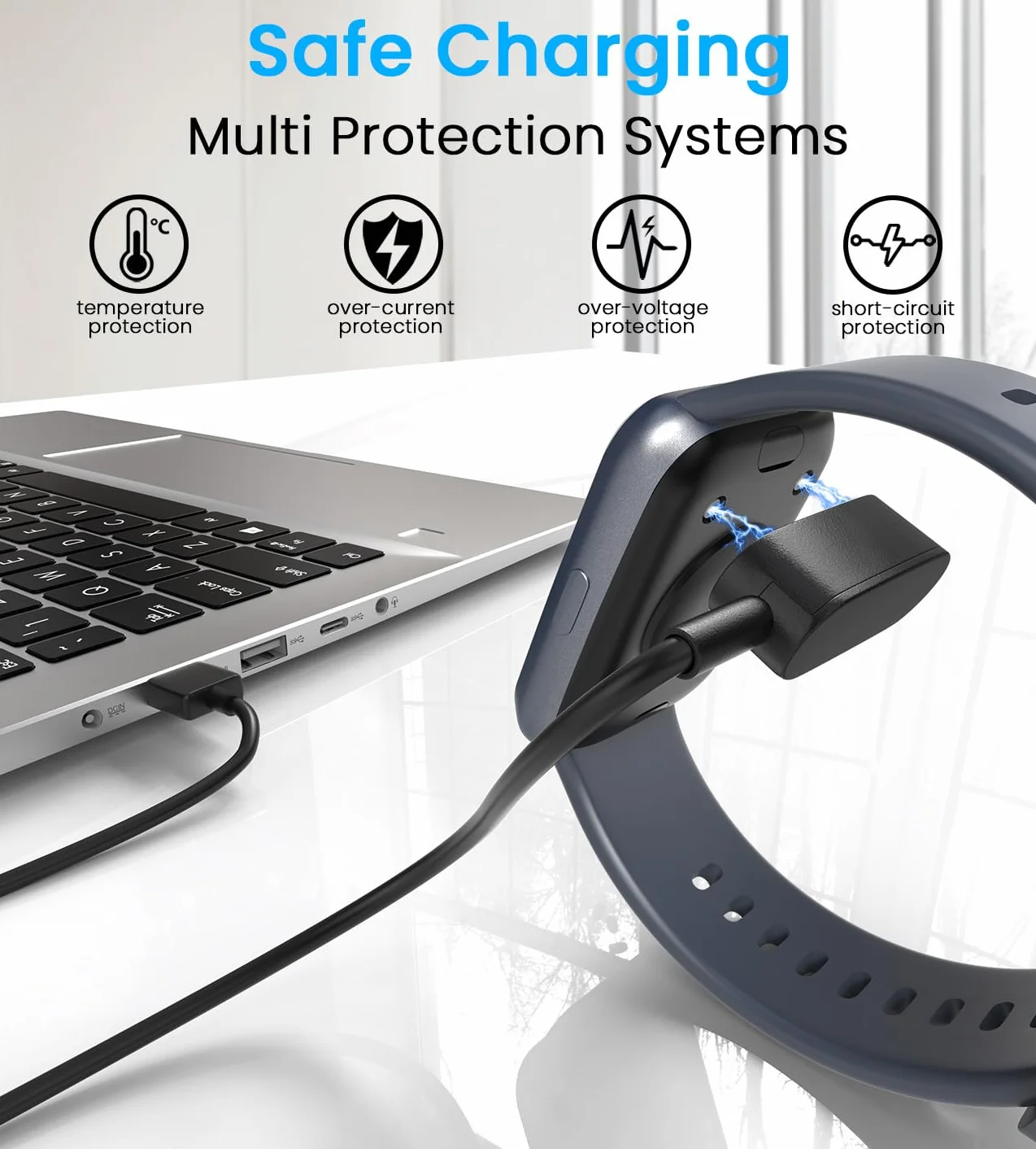 Kabel ładowarki kompatybilny z Huawei Watch Fit 1/2/3/New/Mini/Elegant, Huawei Band 9/8/7/6/6 Pro, Huawei 4X, Honor Band 6/7/9/Watch ES Magnetyczny kabel ładowarki USB-3.3FT