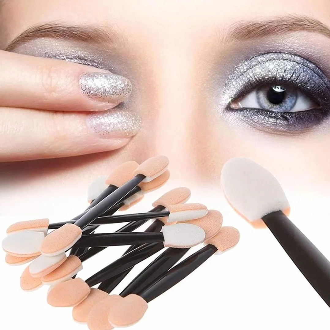 50 sztuk jednorazowych eyelinerów do makijażu, aplikator, jednorazowe cienie do powiek, aplikator, pędzel do cieni do powiek, pędzel do cieni do powiek, pędzel gumowy, gąbka, cienie do powiek, narzędzie do makijażu