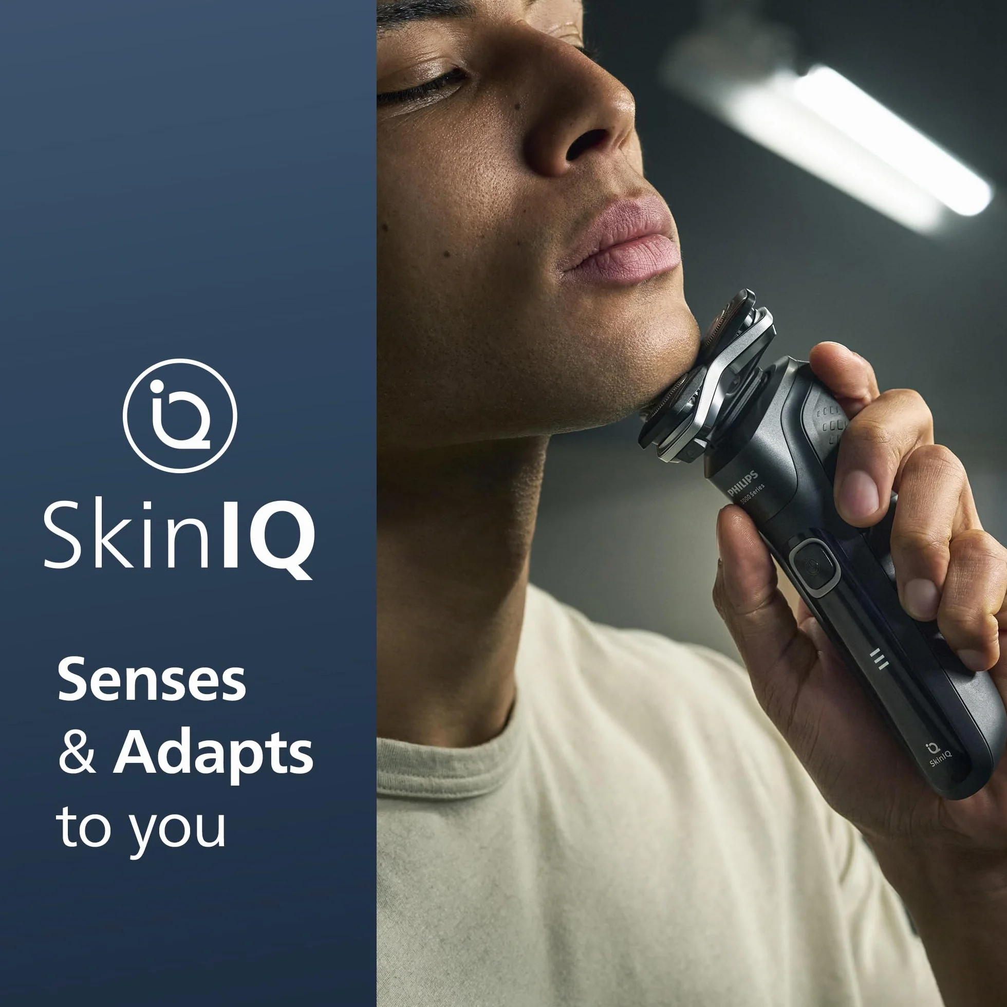 Philips Shaver Series 5000 - męska golarka elektryczna do golenia na mokro i na sucho, z technologią SkinIQ, trymer Pop-up, etui podróżne, szybkie czyszczenie kapsułki i wkład do szybkiego czyszczenia