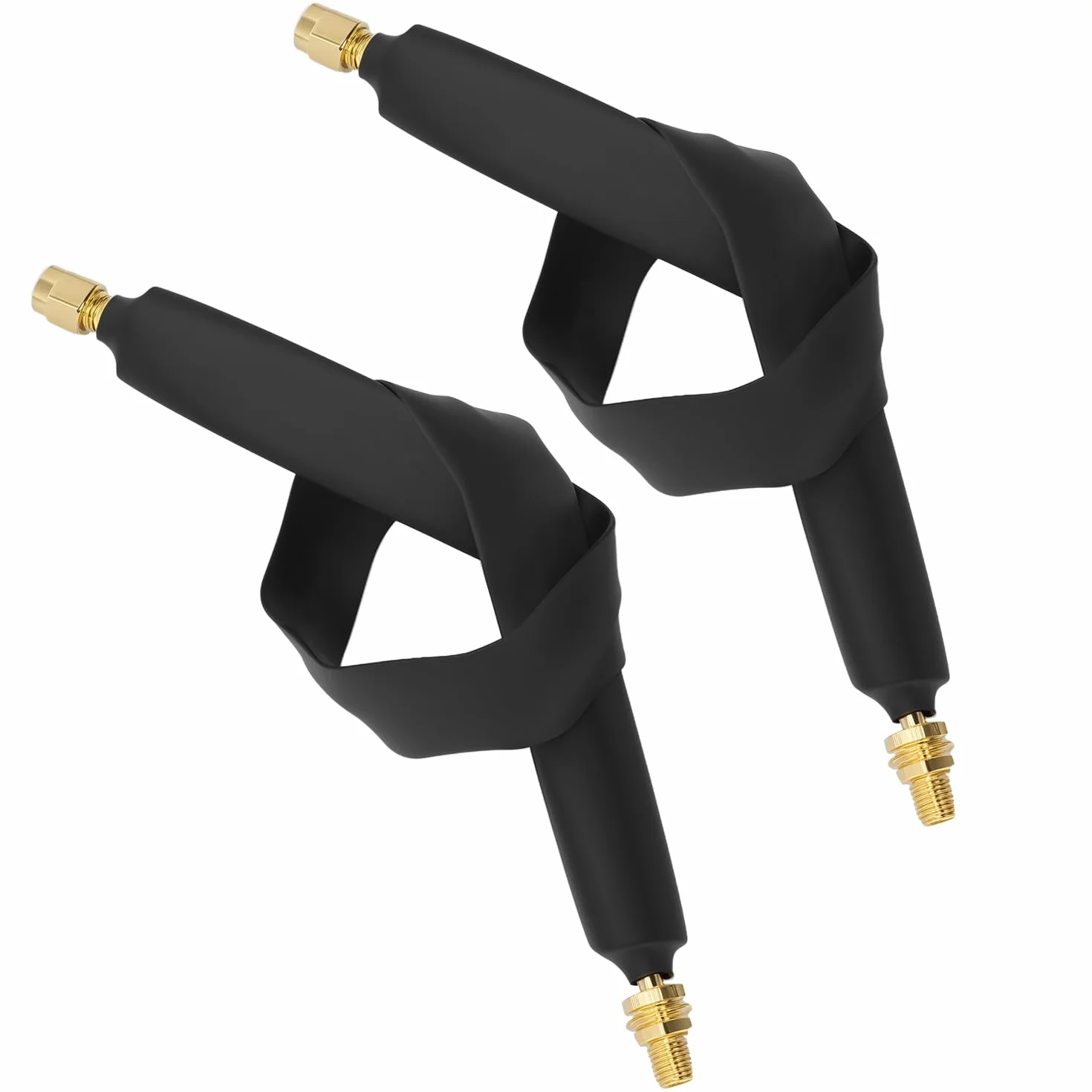 QWORK® 2 x kabel koncentryczny SMA 30 cm, płaski kabel ze złączem SMA, kompatybilny z anteną Helium Miner, anteną 4G LTE