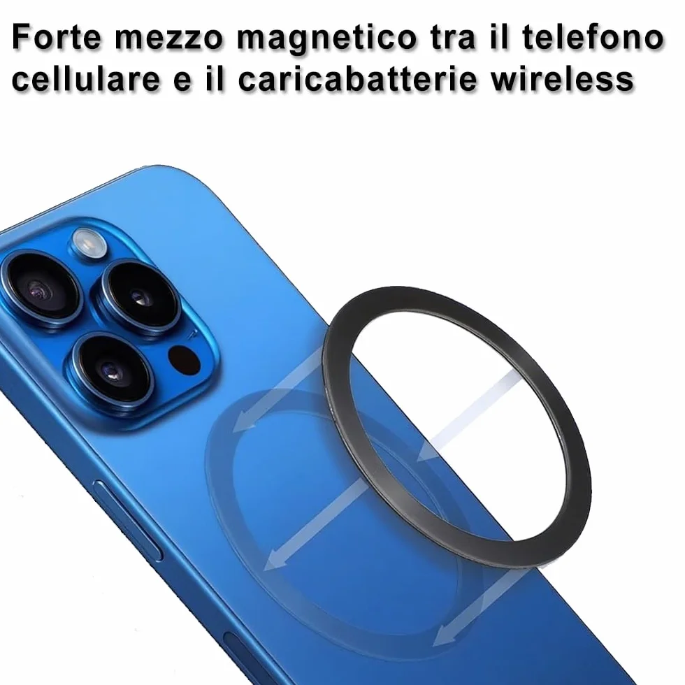 3 szt. metalowych naklejek na telefon komórkowy, kompatybilny z bezprzewodową ładowarką do iPhone'a/Samsung/Androida, metalowe pierścienie