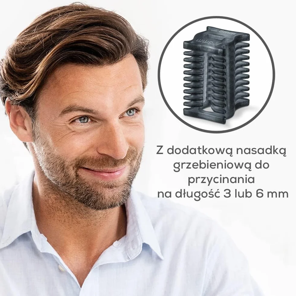 Beurer HR 2000 precyzyjny trymer do korekcji i przycinania brwi, włosów w nosie i uszach, w zestawie nasadka grzebieniowa i zdejmowana nasadka tnąca