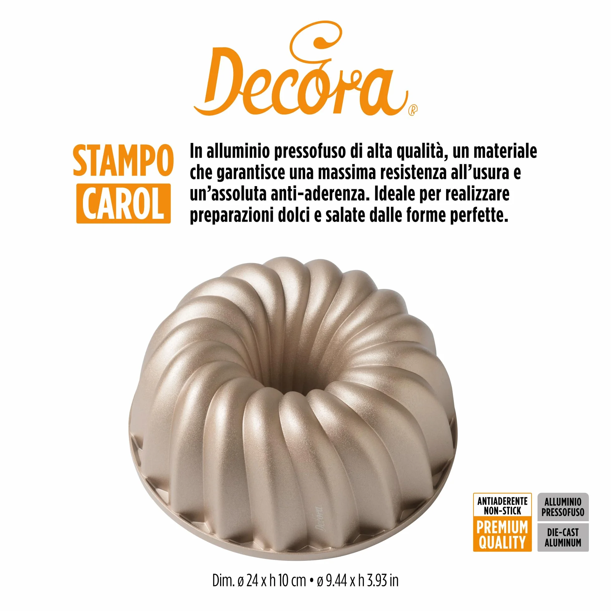 Decora Carol nieprzywierająca forma do pieczenia Ø 24 x 10 h, aluminium
