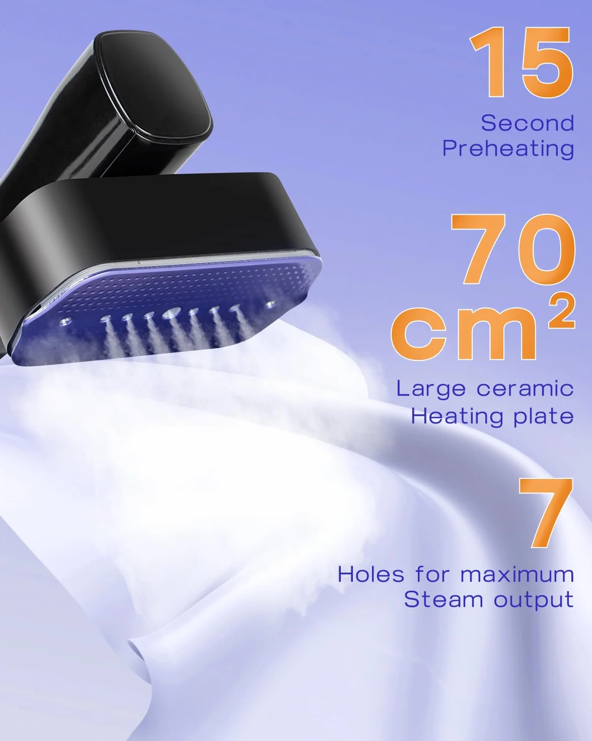 Parownica do ubrań 1200W 2-w-1 – Podróżne żelazko parowe mini z 15-sekundowym nagrzewaniem, lekka parownica 700 g, idealna do domu, biura i podróży