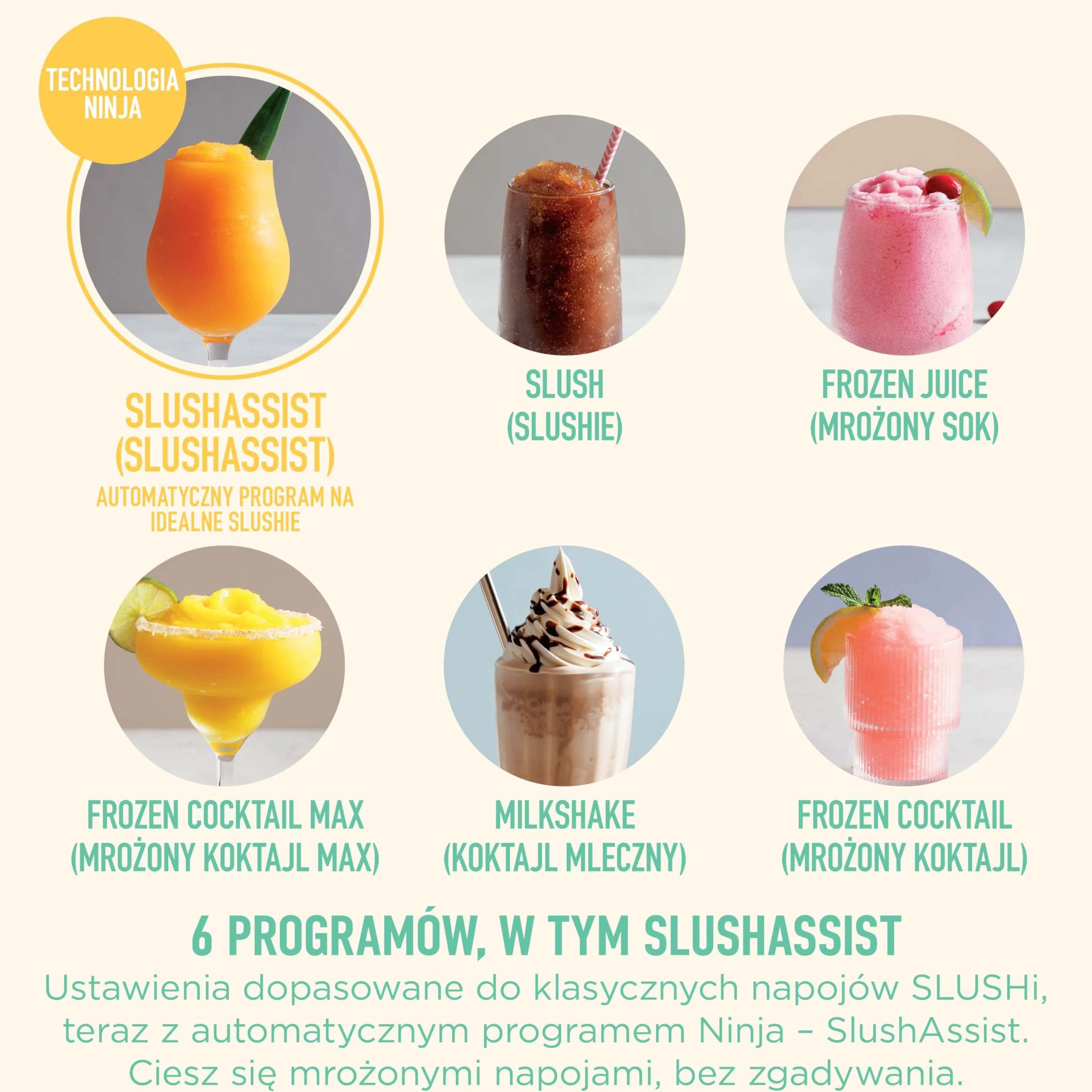 Ninja SLUSHi XL maszyna do mrożonych napojów 3,7l SlushAssist Zielony FS601EUGN