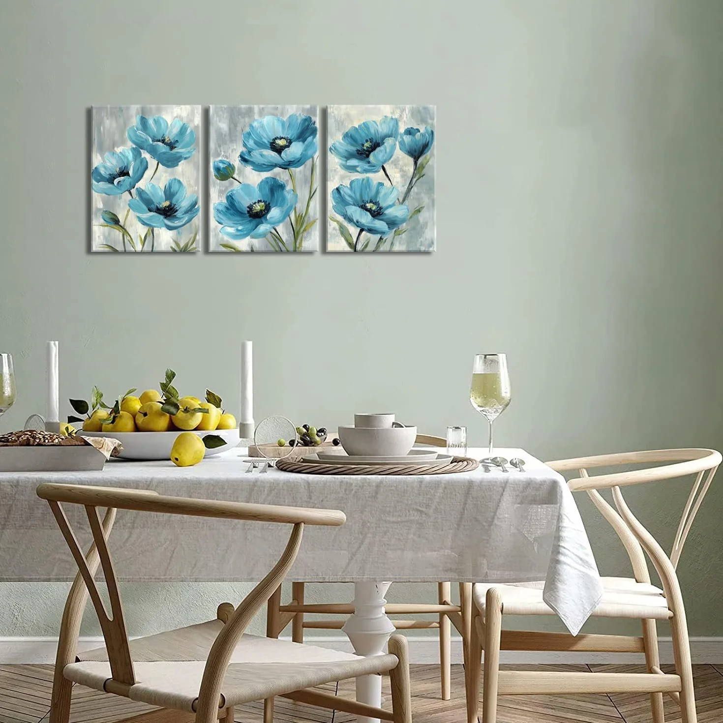 Piy Painting Kwiatowa Sztuka ścienna Na Płótnie, Romantyczne Obrazy Na Płótnie, Niebieski Obraz ścienny, Nowoczesne Dzieło Sztuki, Obraz Do Salonu, Pomieszczeń Wypoczynkowych I Sypialni