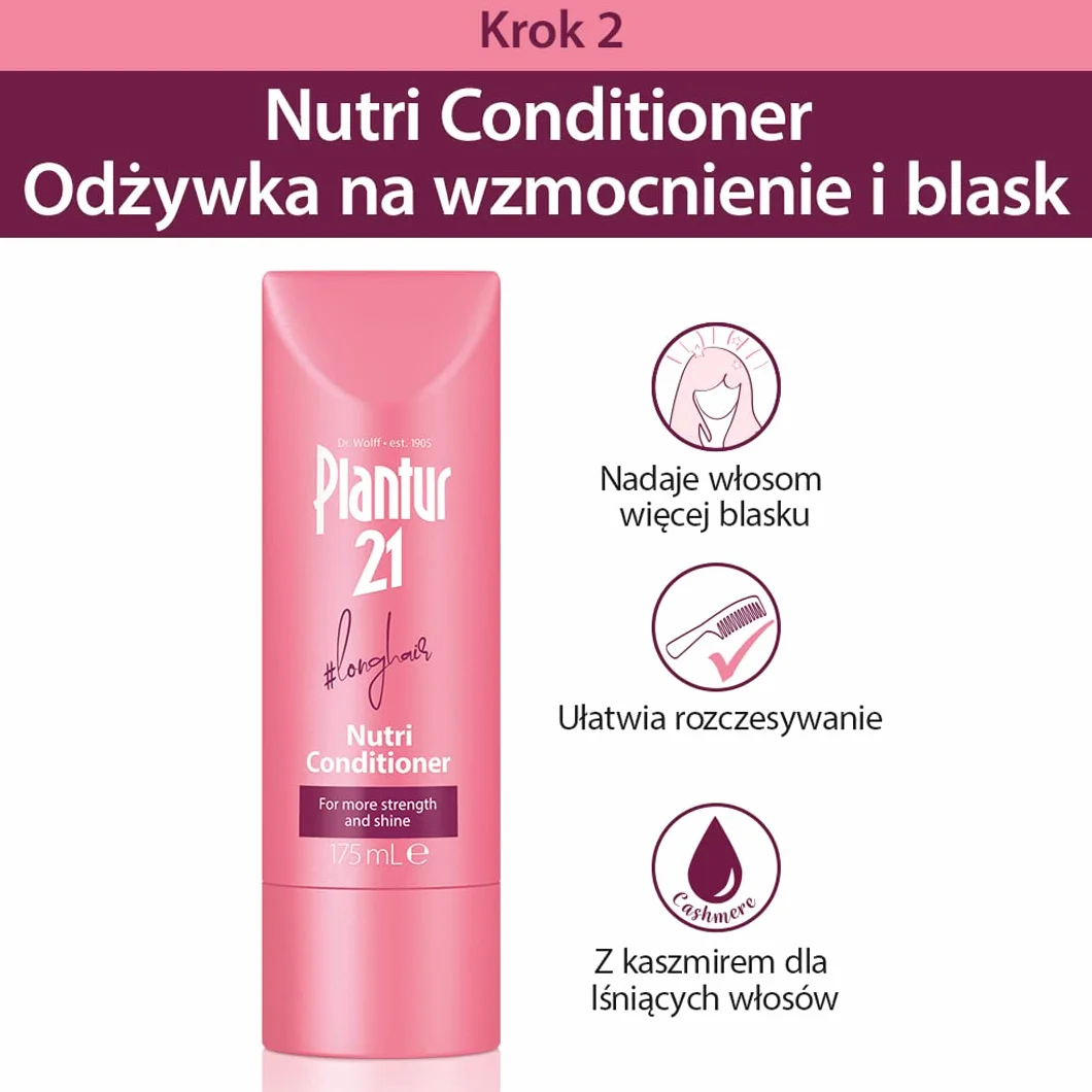Plantur 21#longhair zestaw szampon i odżywka dla włosów długich i pełnych blasku | Poprawia porost włosów i naprawia zestresowane włosy | Bez silikonów | Zestaw 200ml szampon i 175ml odżywka