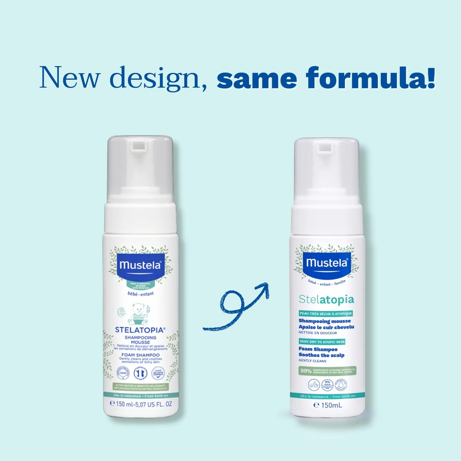Mustela Stelatopia Szampon, Przezroczysty, 150 ml