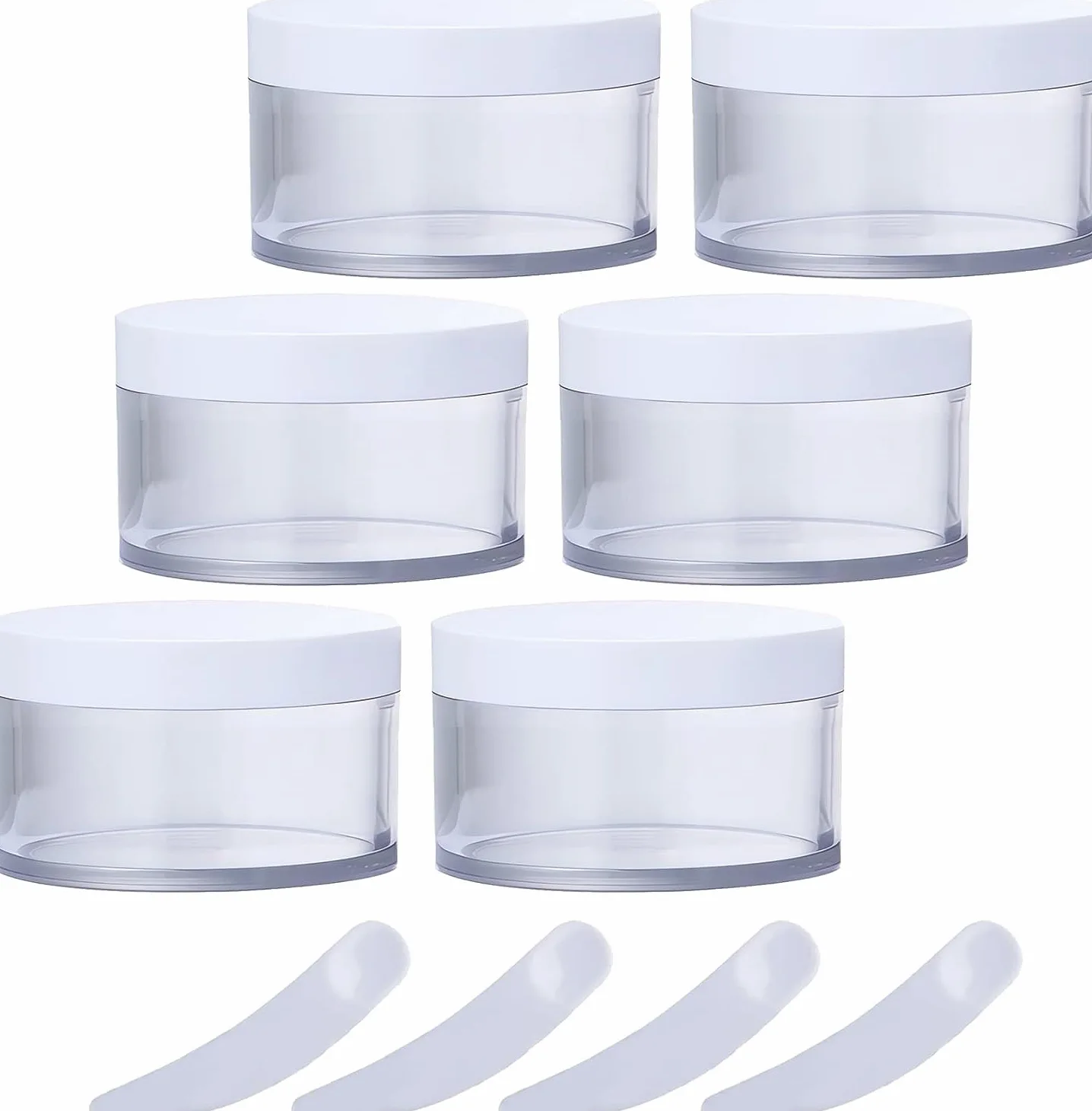 słoiczek kosmetyczny, Opakowanie 6 plastikowych słoiczków kosmetycznych 200 g z zakrętką, pojemnik na kremową maseczkę do twarzy(200ml)