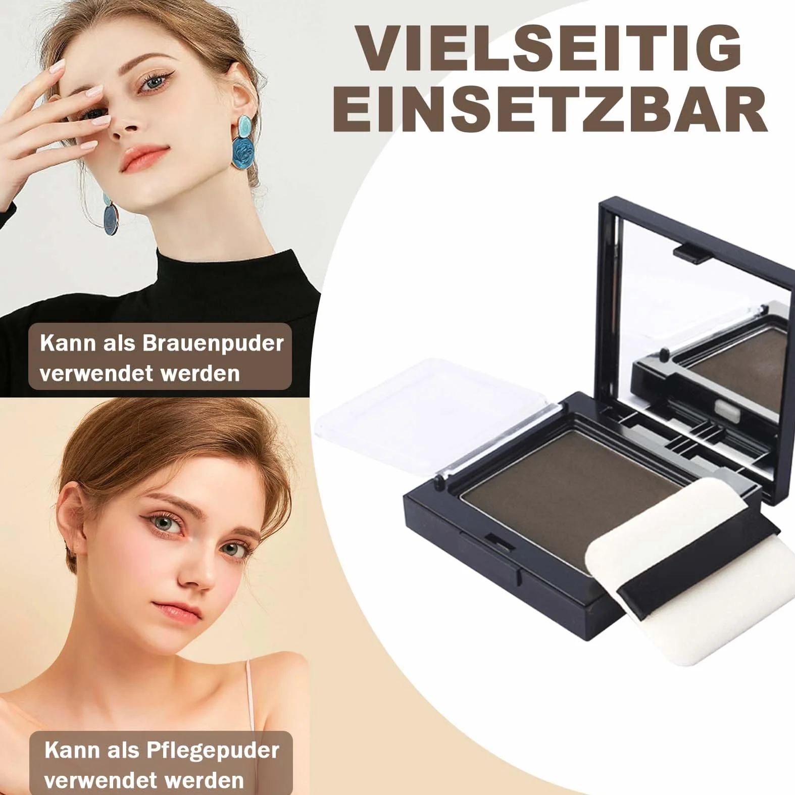 Puder do linii włosów ciemnobrązowy, zagęszczający, wodoodporny