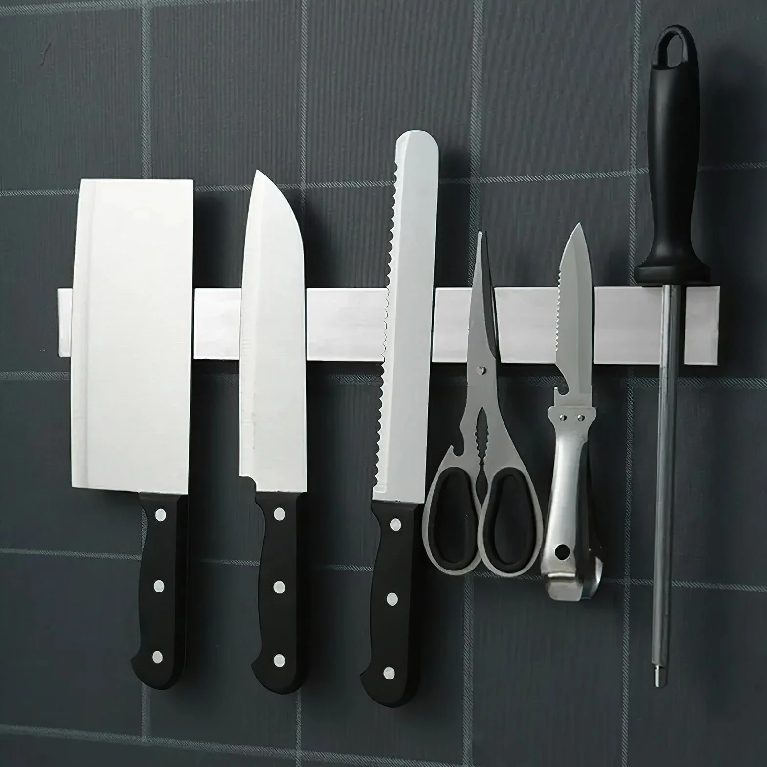 Listwa magnetyczna nóż 40 cm stal nierdzewna 304 uchwyt narzędziowy