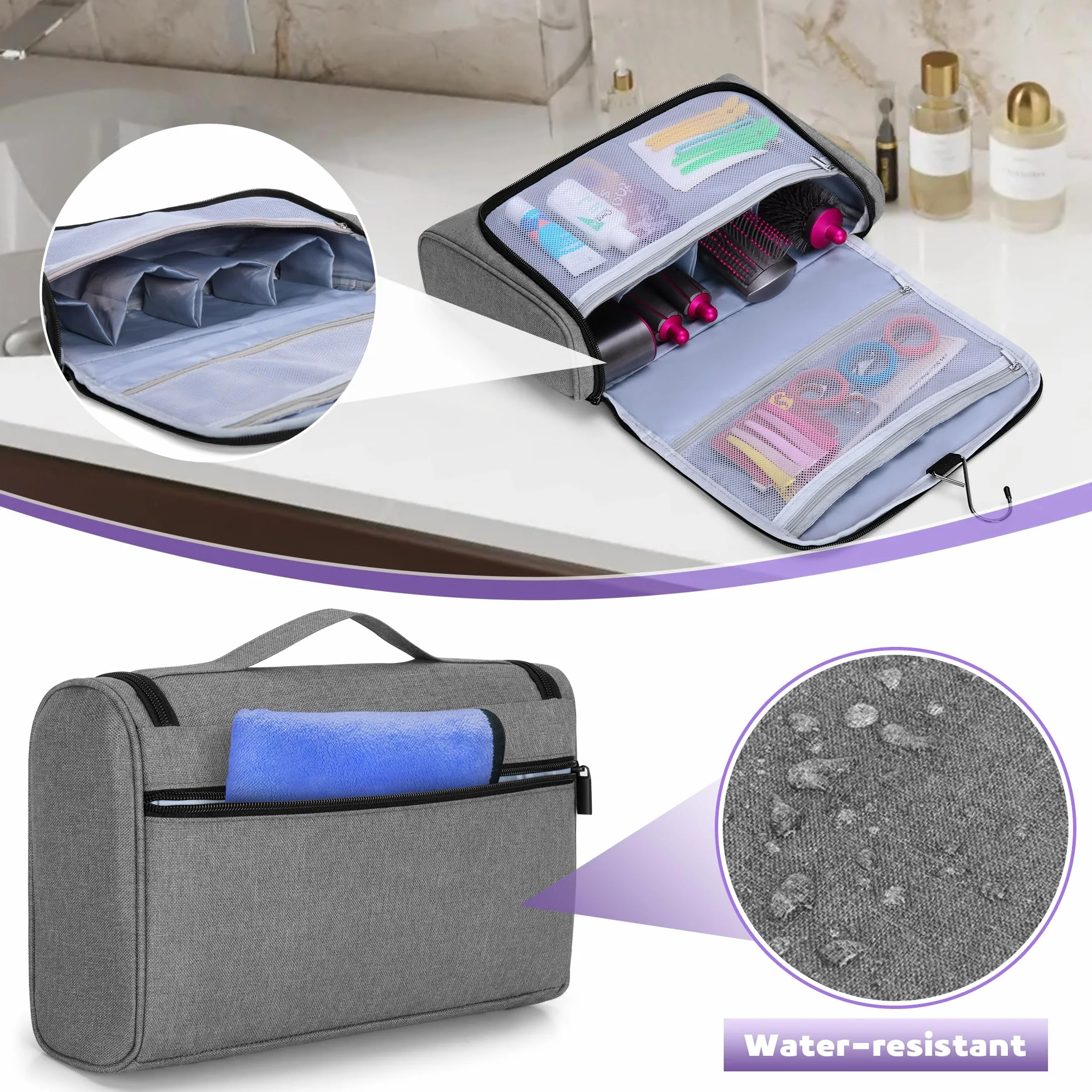 Luxja Aufbewahrungstasche für Airwrap Styler, Reisetasche für Airwrap Styler und Zubehör, Szary