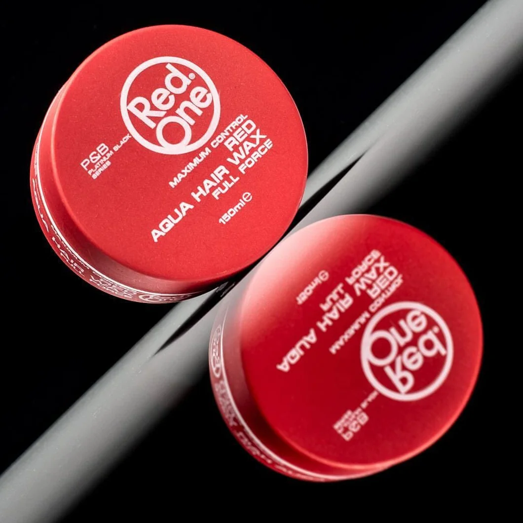RedOne Wosk do stylizacji włosów, czerwony, 150 ml, kontrola krawędzi, wosk żelowy do włosów, ultra uchwyt, zapach truskawkowy, wosk do włosów dla mężczyzn i kobiet, maksymalna kontrola