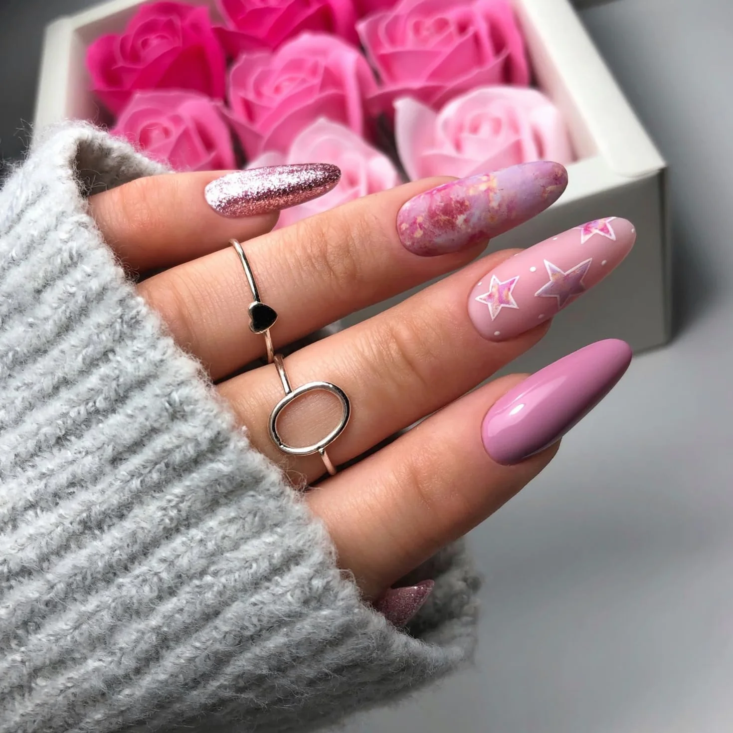 Semilac 12 Nail transfer foil Rose Gold Marble