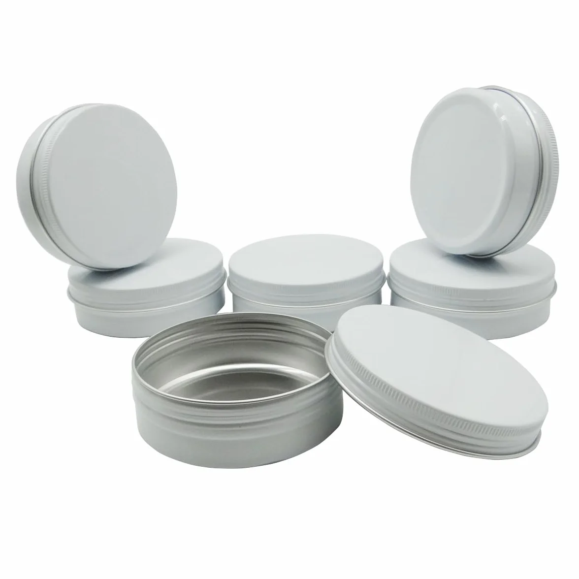 Aluminiowe puszki 100 ml, 100 g, pusty podróżny pojemnik na próbki kosmetyczne z zakrętką, 100 g białych metalowych puszek do majsterkowania, balsamów do ust, kremu do twarzy, świec, herbaty