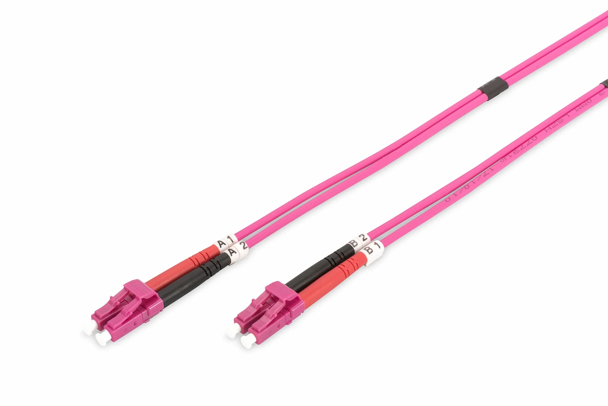 DIGITUS DK-2533-03-4 – Kabel Światłowodowy OM4 – 3 m – LC do LC – Dupleksowy – 1/10/40/100 Gbit/s – MM Wielomodowy Światłowodowy Kabel LAN – Typ Włókna: 50/125 µ – Fioletowy (Violet)