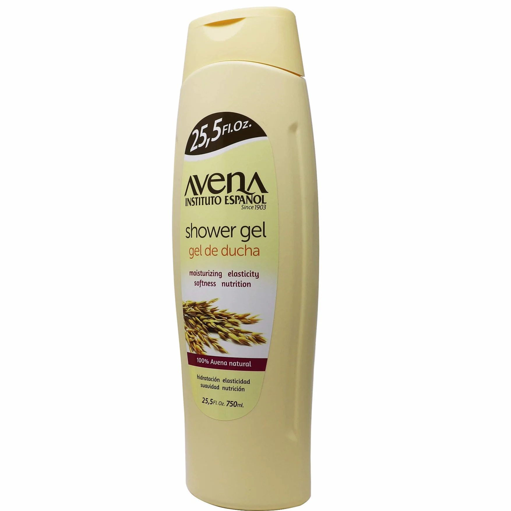 Avena Instituto Español Żel pod prysznic, nawilżający i zmiękczający, elastyczność i odżywianie, 100% naturalny owies, 2 opakowania po 25,5 l Oz każda, 2 butelki