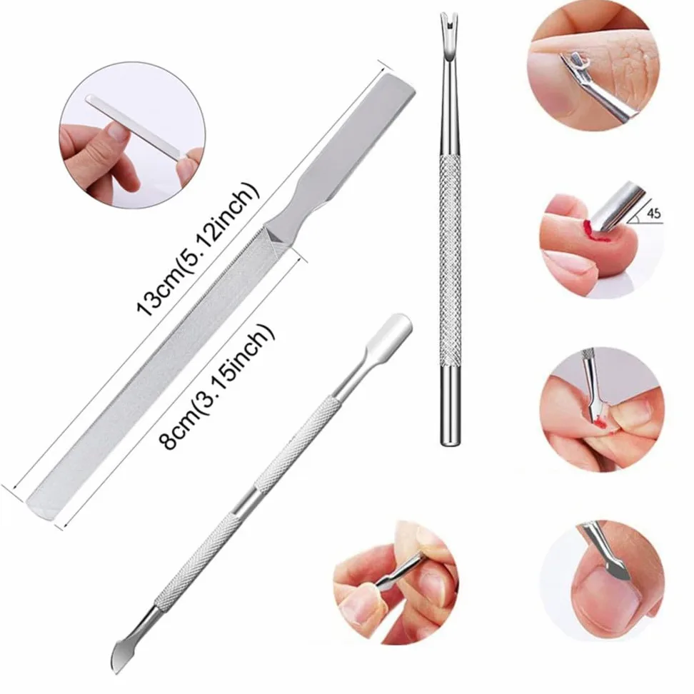 8 szt. Zestaw obcinaczy do paznokci Obcinacz do paznokci ze stali nierdzewnej Grube wrastające paznokcie u stóp Heavy Duty Precyzyjne nożyczki do paznokci Cut Nail Tool, 1 zestaw