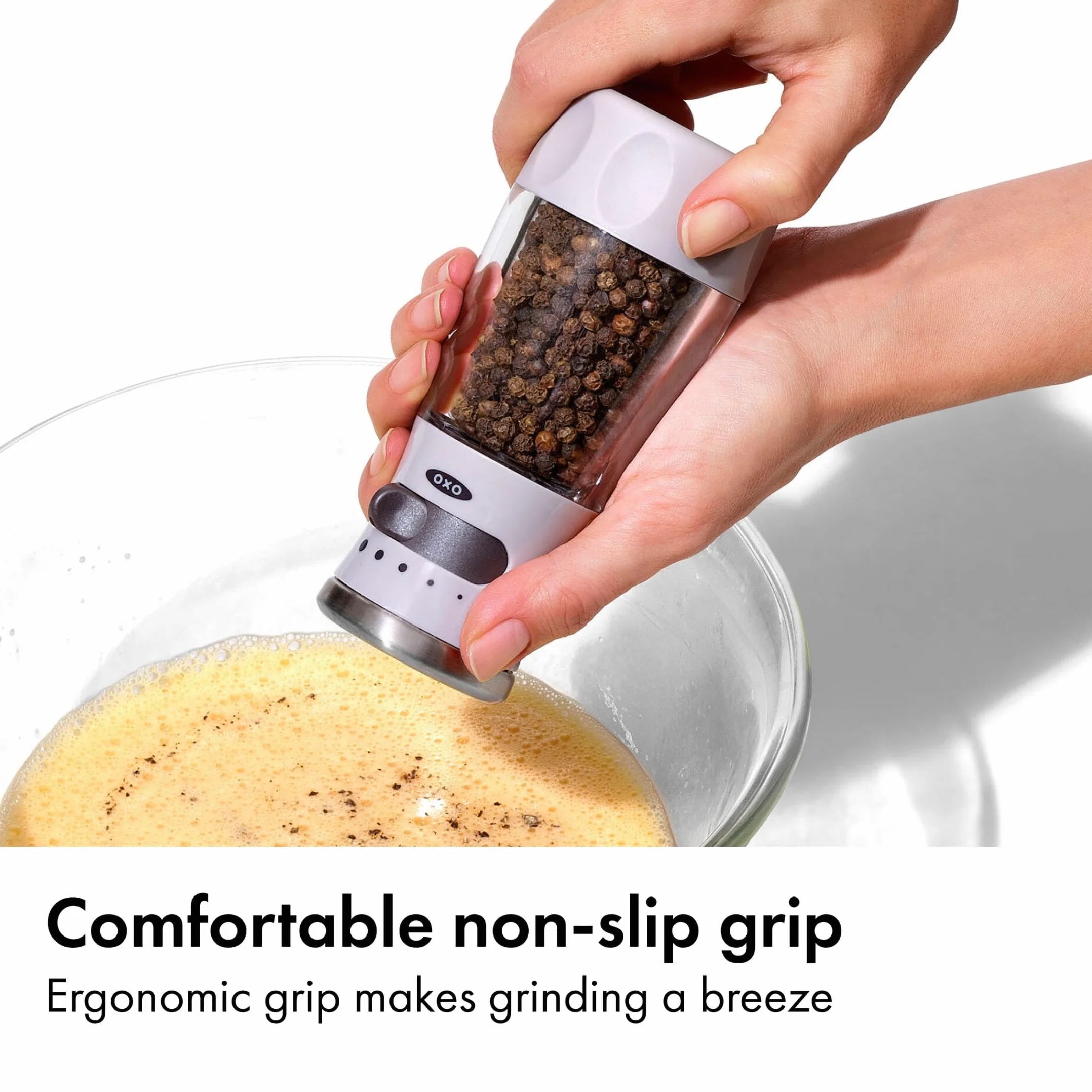 OXO Good Grips wyprofilowany młynek do pieprzu ceramiczny, szary