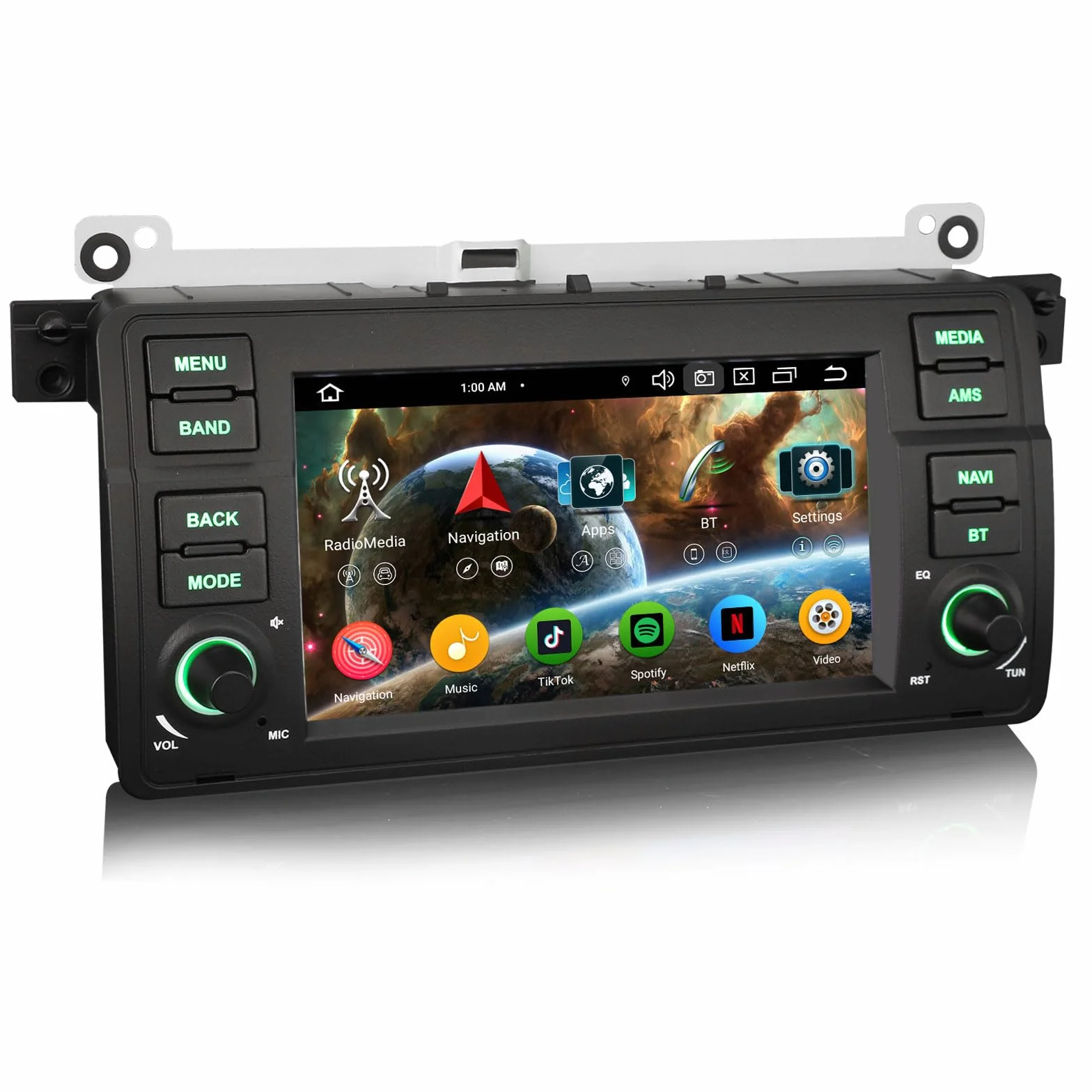 Erisin Osiem rdzeni 4 GB + 64 GB Android 14 radio samochodowe do BMW serii 3 E46 316 320 MG ZT Rover 75 z nawigacją GPS, obsługuje bezprzewodowe CarPlay Android Auto WiFi 4G Bluetooth 5.0 USB DSP DAB+