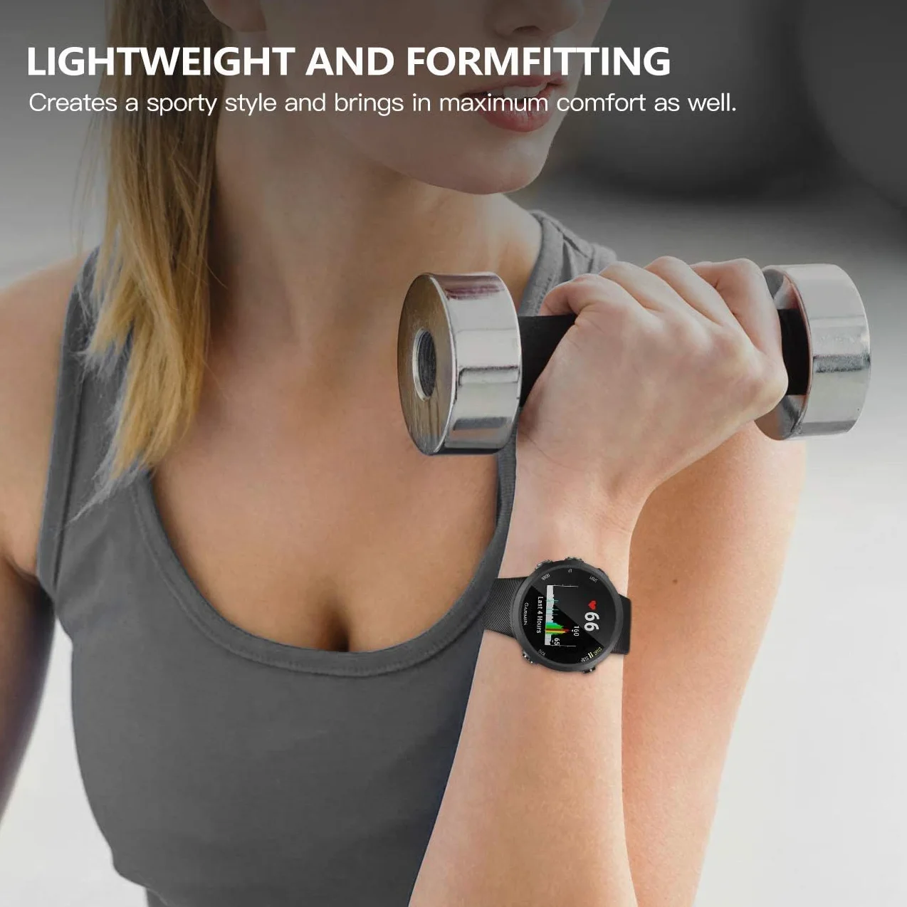 INF Pasek kompatybilny z Garmin Forerunner 45/ 45S, zapasowy pasek do zegarka, silikonowy