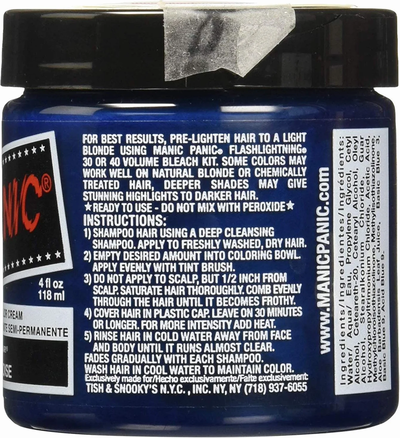 Manic Panic Atomic Turquoise Classic Cream, wegańska i nietestowana na zwierzętach półtrwała farba do włosów, 2 x 118 ml