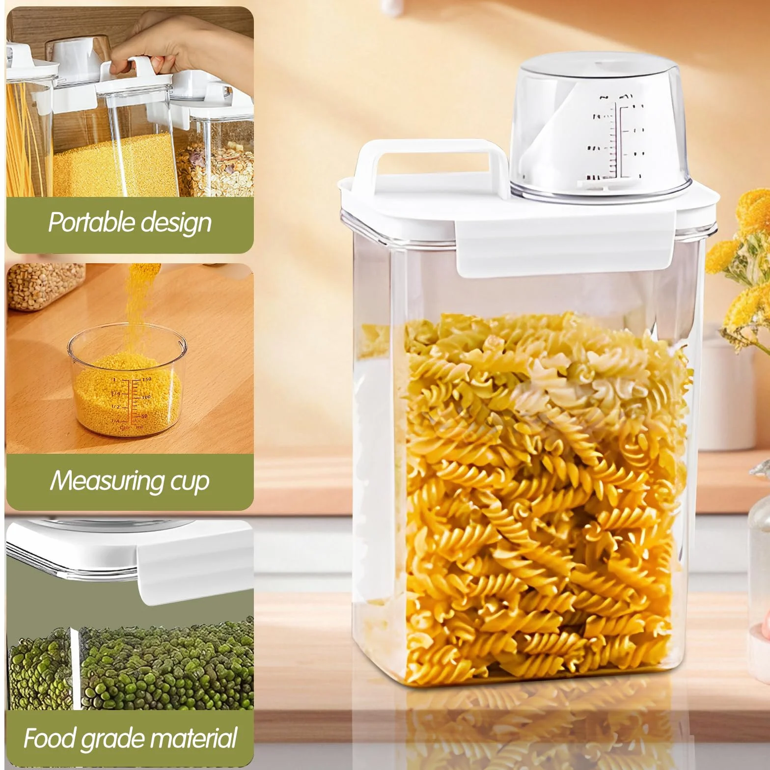 Pojemnik na proszek do prania 1800 ml z miarką 2 sztuki