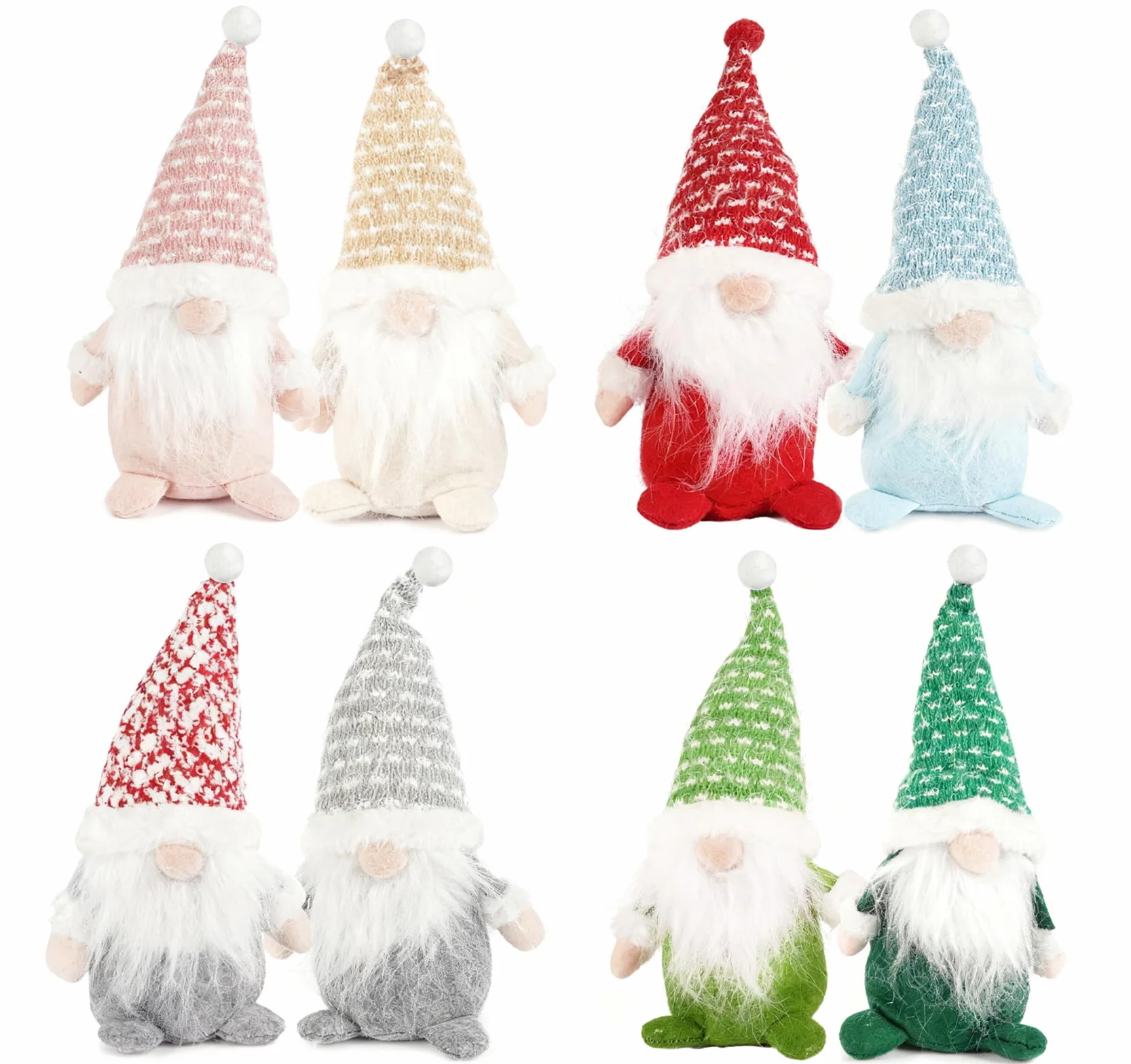 Anstore Wichtel Deko 20 cm świąteczne figurki 8-pack krasnoludków ozdoby bożonarodzeniowe