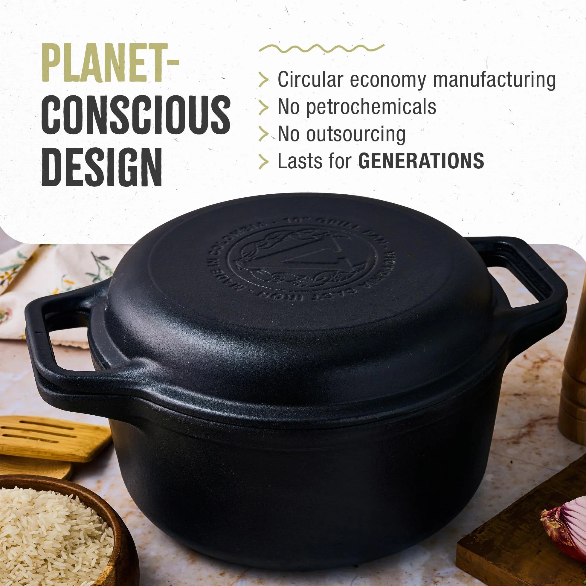 Victoria Garnek żeliwny emaliowany 27 cm Cocotte 5,7 l zestaw 2 szt.