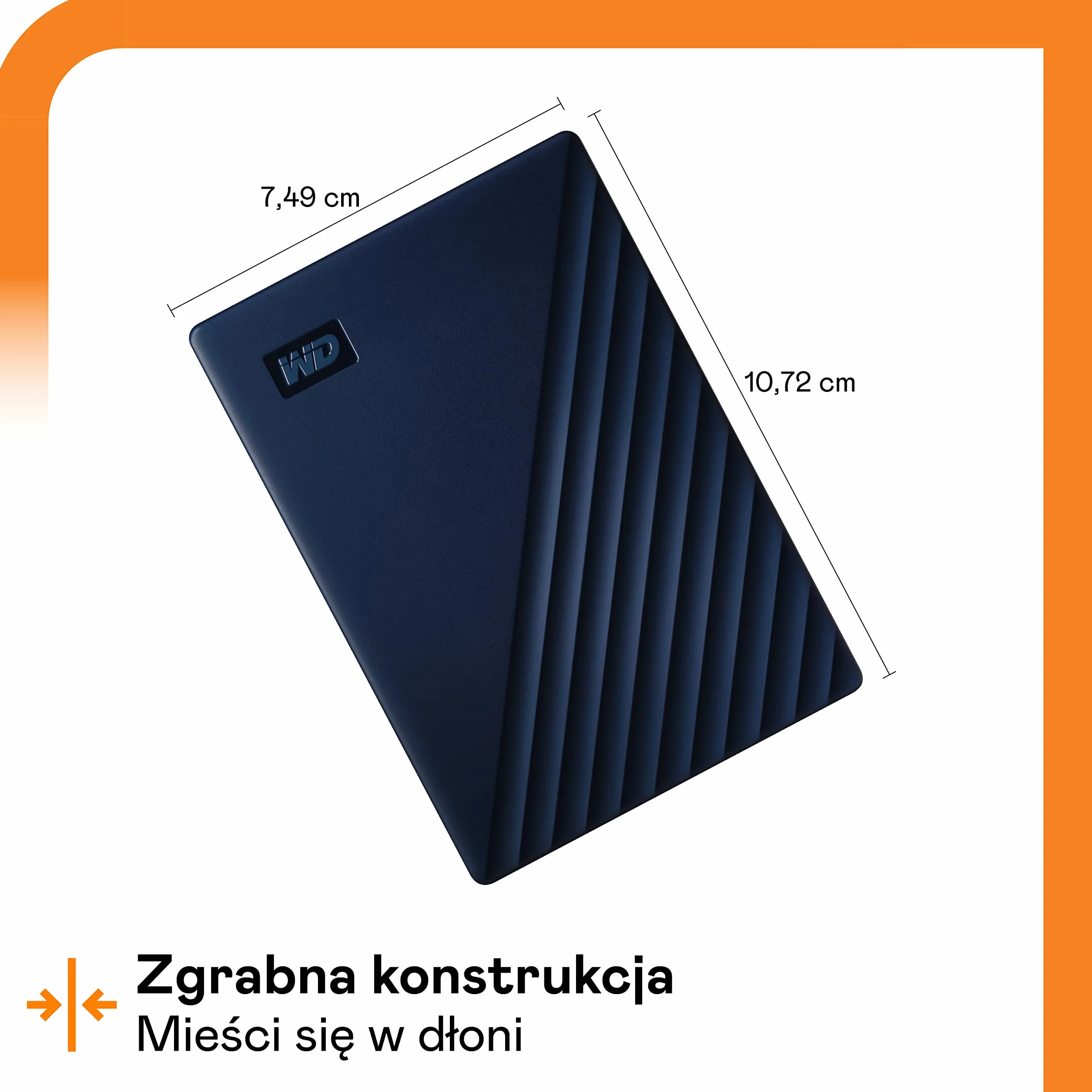 Western Digital My Passport WDBA2F0050BBL-WESN Zewnętrzny Dysk Twardy, Granatowy, 5 TB