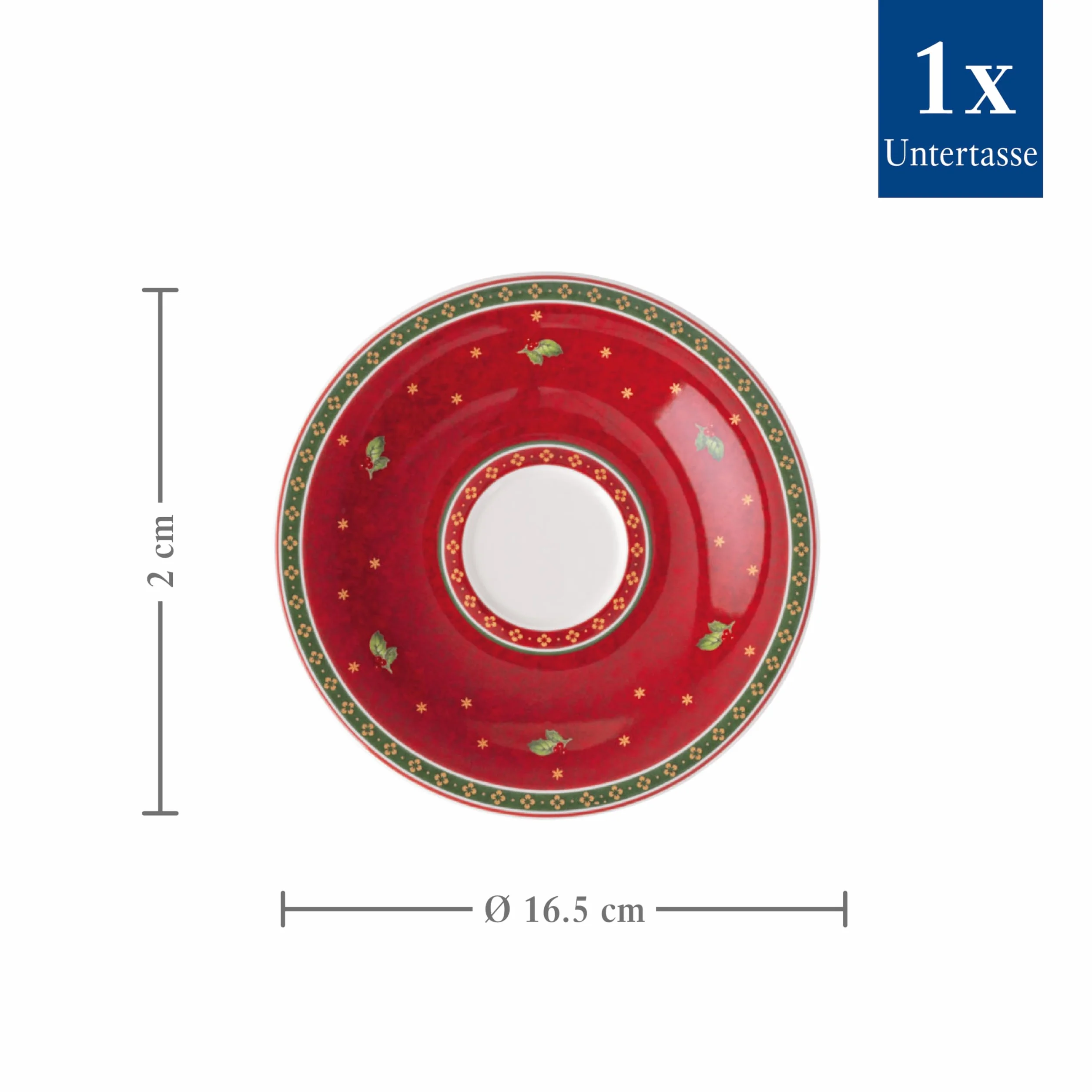 Villeroy & Boch – Toy's Delight Specials spodek do filiżanki do kawy, mały porcelanowy talerzyk z motywem bożonarodzeniowym, można myć w zmywarce, można używać w kuchence mikrofalowej