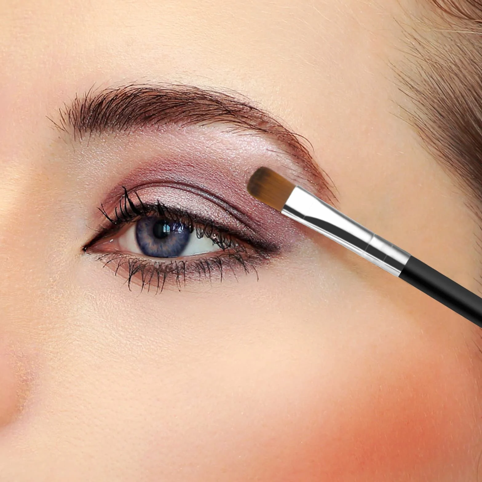 WLLHYF 5 sztuk Zestaw pędzli do brwi Eyeliner Pędzle do makijażu oczu Profesjonalny Ultra cienki cień do powiek Miękkie włosie Pędzle Narzędzia do cieni do powiek dla kobiet Dziewczyn
