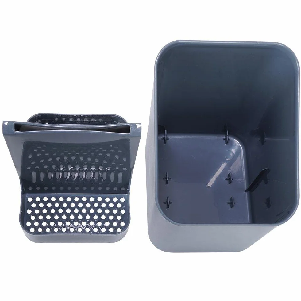 Ociekacz na sztućce Organizer Kosz przybory kuchenne Szary 14x11x16 cm