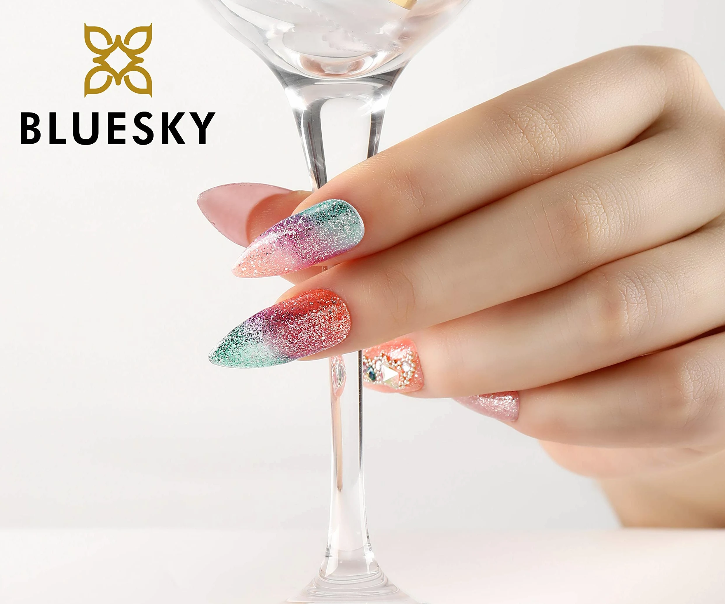 Bluesky Lakier żelowy, ametyst aura, Platinum14, rozpuszczalny żel lakier do paznokci, błyszczący, fioletowy, 10 ml