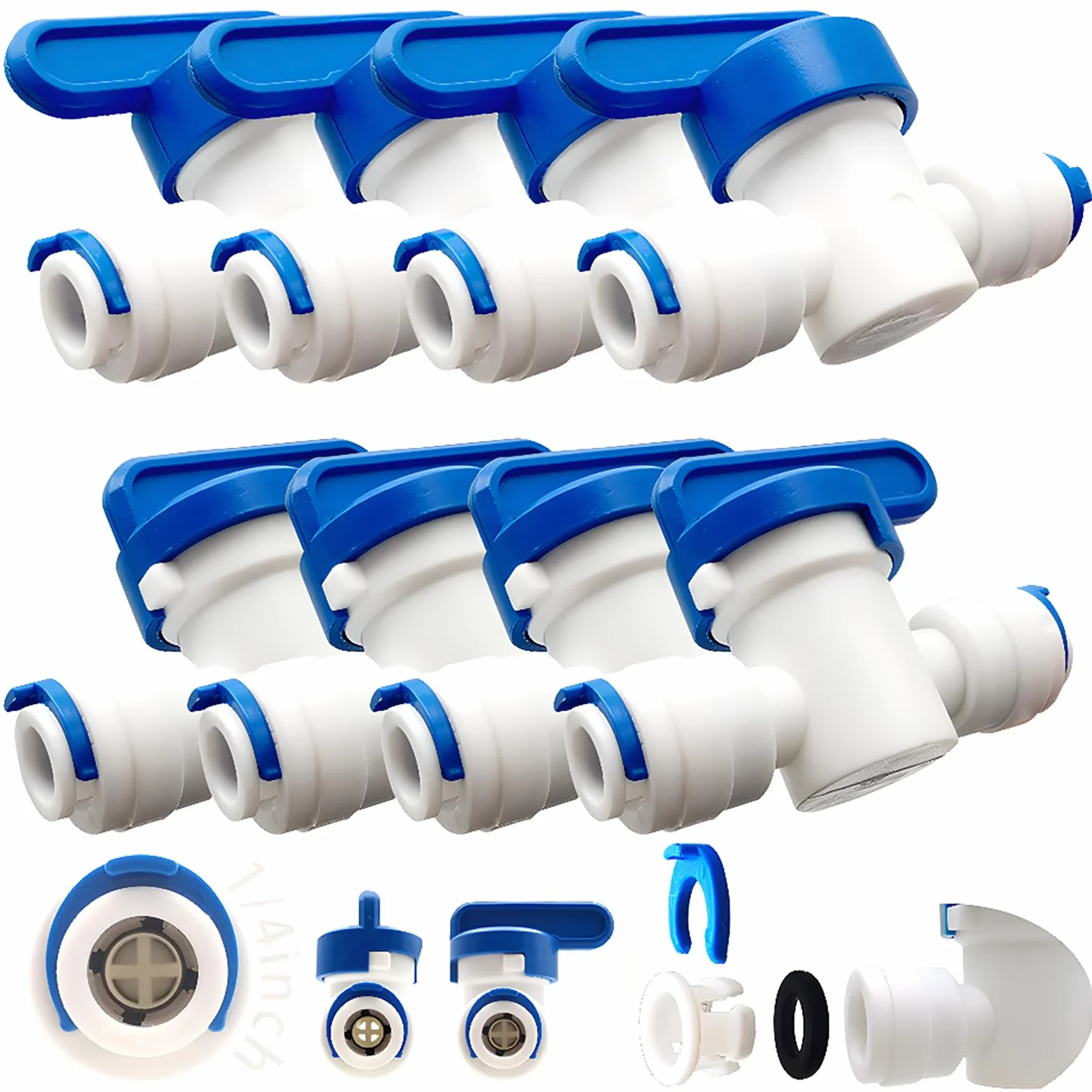 CESFONJER Zawór odcinający 1/10.2 cm do lodówki system filtrowania wody odwróconej osmozy 8 szt.