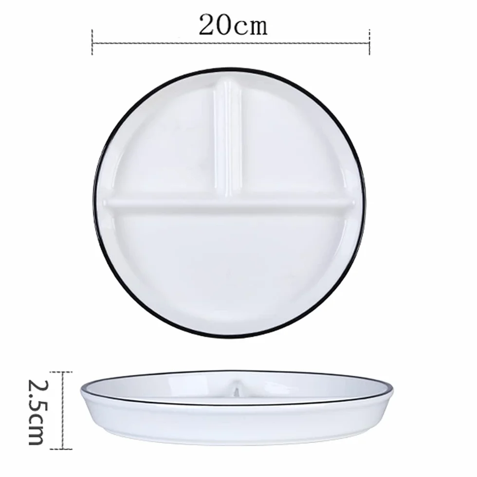 talerze porcelanowe podzielone talerze talerze przedział dla dorosłych dieta talerze stołowe Talerze do sałatek