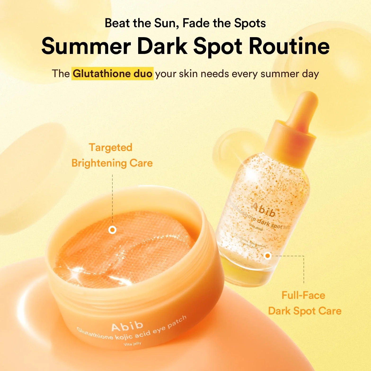 Abib Glutathiosom Dark Spot Serum Vita drop 50ml. | Koreańska skóra skóry, ciemne miejsce, leczenie przebarwień | Serum świecące dla wrażliwej skóry, niacynamid, Viatmin C