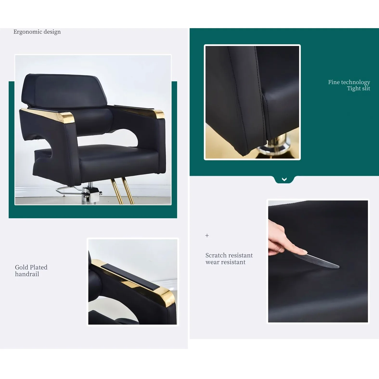 Generic Fotel salonowy, fotel fryzjerski do stylizacji włosów, fotel fryzjerski z hydraulicznym mechanizmem regulacji wysokości, obrotowy o 360°, wyposażenie salonu kosmetycznego,C,square