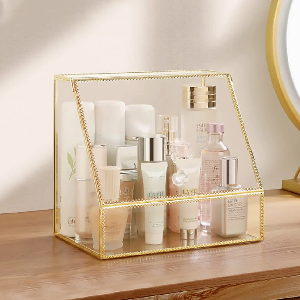 YUEHUA Organizer na kosmetyki, organizer na pędzle do makijażu, organizer na szminki, do przechowywania lakierów do paznokci, do sypialni, łazienki, Pyłoszczelne przechowywanie