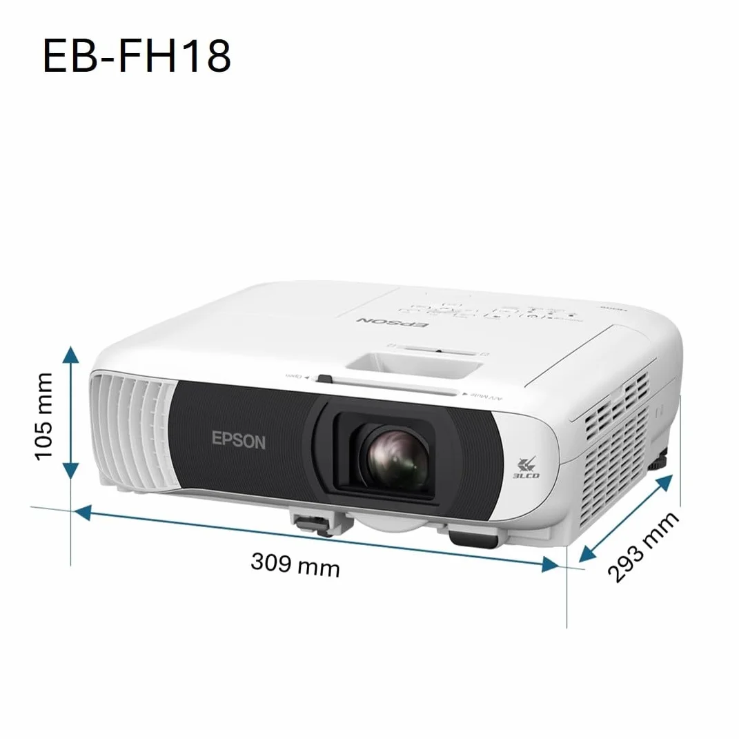 Epson EB-FH18 projektor lampy Full HD, 2 x złącza HDMI, 4100 lumenów, duży ekran projekcyjny do 304 cali