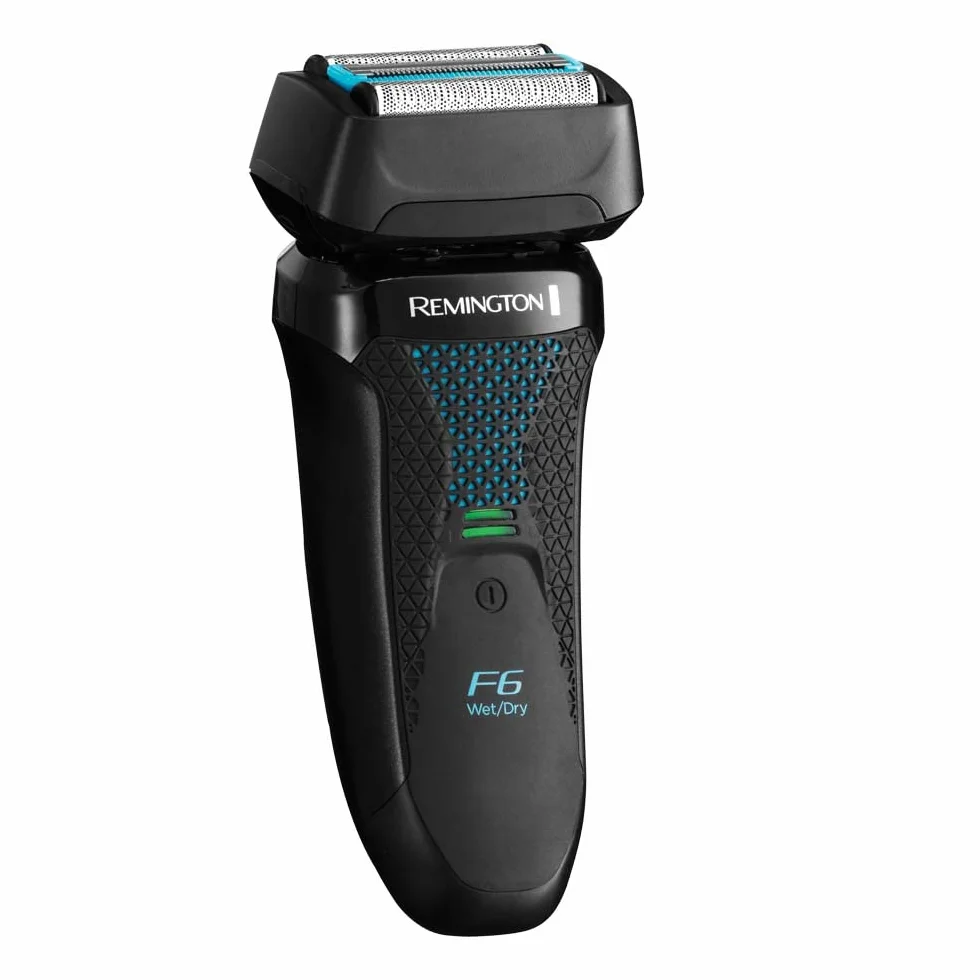 Remington golarka elektryczna, foliowa, ruchome folie, nakładka do 3-dniowego zarostu, bezprzewodowa, 100% wodoodporna, wysuwany trymer, mikrogrzebień, niebieska, Style Series F6 F6000